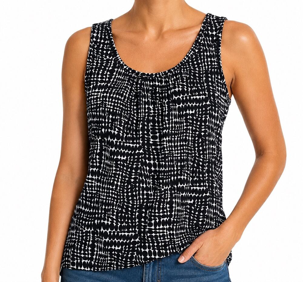 Kenneth Cole Reaction Womens L Tank Top Sleeveless Stretch Career Casual Sharp
